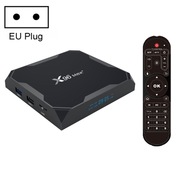 X96 max+ 4K Smart TV Box, Android 9.0, Amlogic S905X3 Quad-Core Cortex-A55,4GB+64GB, compatible con LAN, AV, 2.4G/5G WiFi, USBx2, tarjeta TF,, EU Plug, US Plug, UK Plug, AU Plug