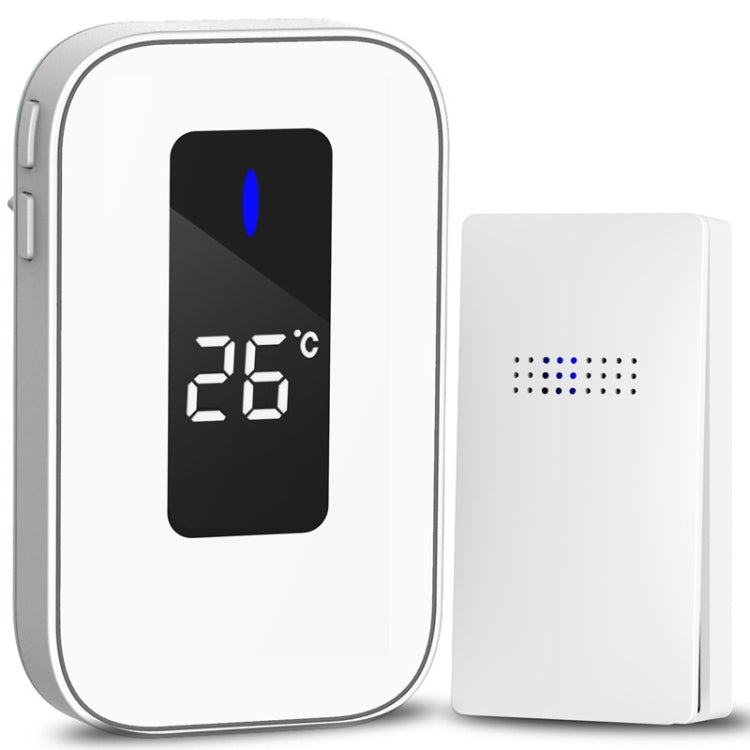 C303B Uno a Uno Timbre inalámbrico para el hogar Temperatura Pantalla digital Control remoto Buscapersonas para personas mayores, US Plug, EU Plug, UK Plug