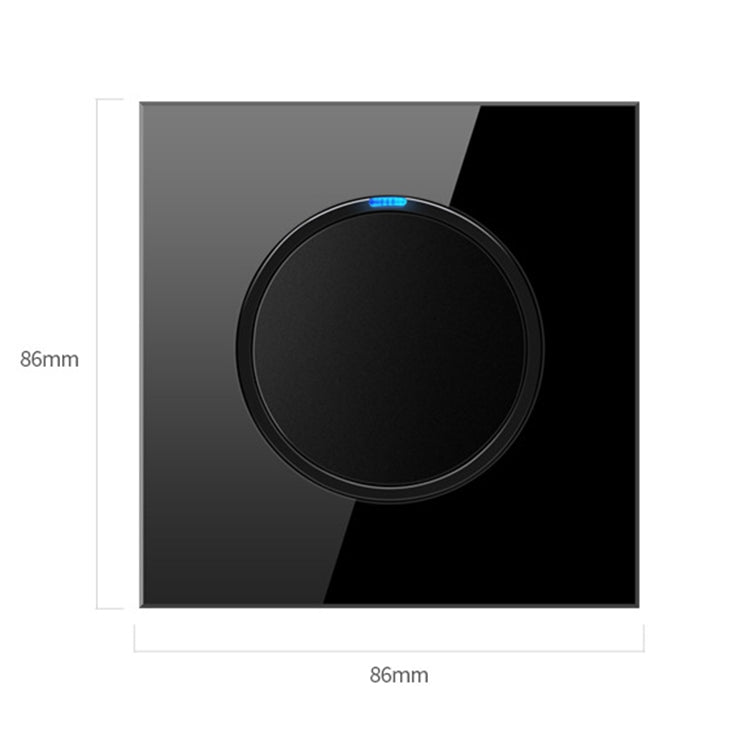Panel de interruptores de vidrio templado LED redondo de 86 mm, vidrio redondo negro, One Open Dual Control, Two Billing Control, Two Open Dual Control, Three Billing Control, Three Open Dual Control, Four Billing Control, Four Open Dual Control       ...