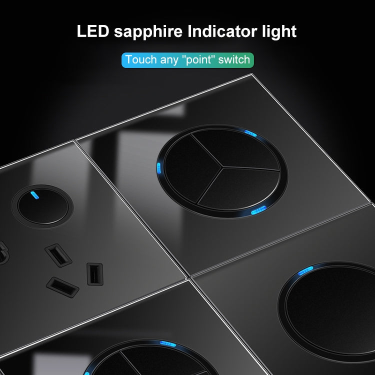 Panel de interruptores de vidrio templado LED redondo de 86 mm, vidrio redondo negro, One Open Dual Control, Two Billing Control, Two Open Dual Control, Three Billing Control, Three Open Dual Control, Four Billing Control, Four Open Dual Control       ...