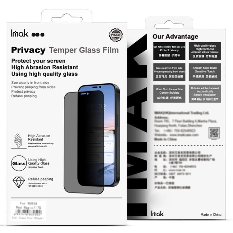 Película protectora de vidrio templado antiespía de pantalla completa imak HD, For iPhone 16e / 17e, For iPhone 15 Pro Max, For iPhone 15 Pro, For iPhone 15 Plus, For iPhone 15