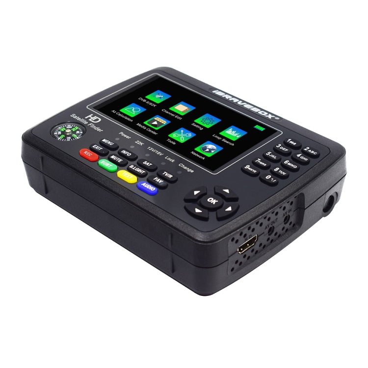 iBRAVEBOX V10 Finder Max Pantalla de 4,3 pulgadas Buscador de señal de medidor de satélite digital, compatible con DVB-S/S2/S2X, EU Plug, US Plug, UK Plug, AU Plug