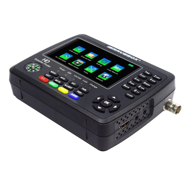 iBRAVEBOX V10 Finder Max+ Pantalla de 4,3 pulgadas Medidor digital de satélite Buscador de señal, compatible con DVB-S/S2/S2X AHD, EU Plug, US Plug, UK Plug, AU Plug