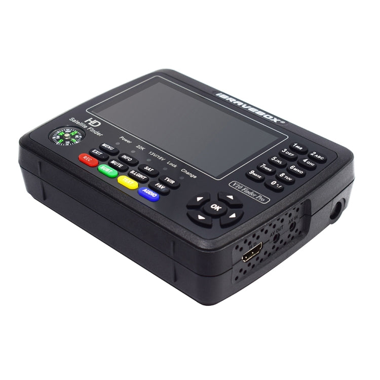 iBRAVEBOX V10 Finder Pro Buscador de señal de medidor de satélite digital con pantalla de 4,3 pulgadas, compatible con DVB-S/S2/S2X/T/T2/C, EU Plug, US Plug, UK Plug, AU Plug