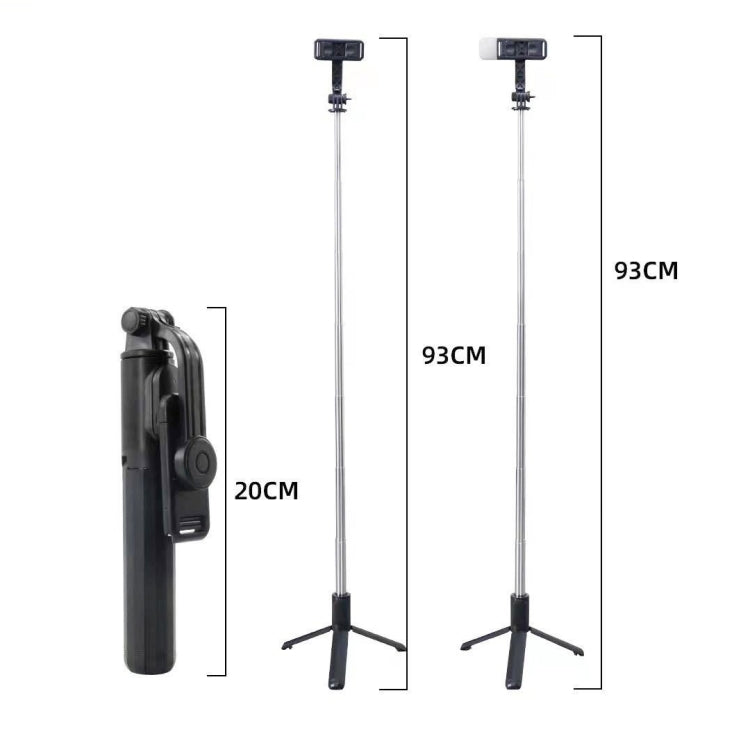 Q07 Bluetooth Selfie Stick Trípode multifuncional para transmisión en vivo, Without Light, With Light