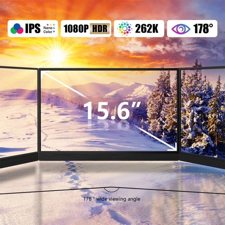Monitor portátil con pantalla IPS HDR 1080P de 15,6 pulgadas, 15.6 inch 1080P