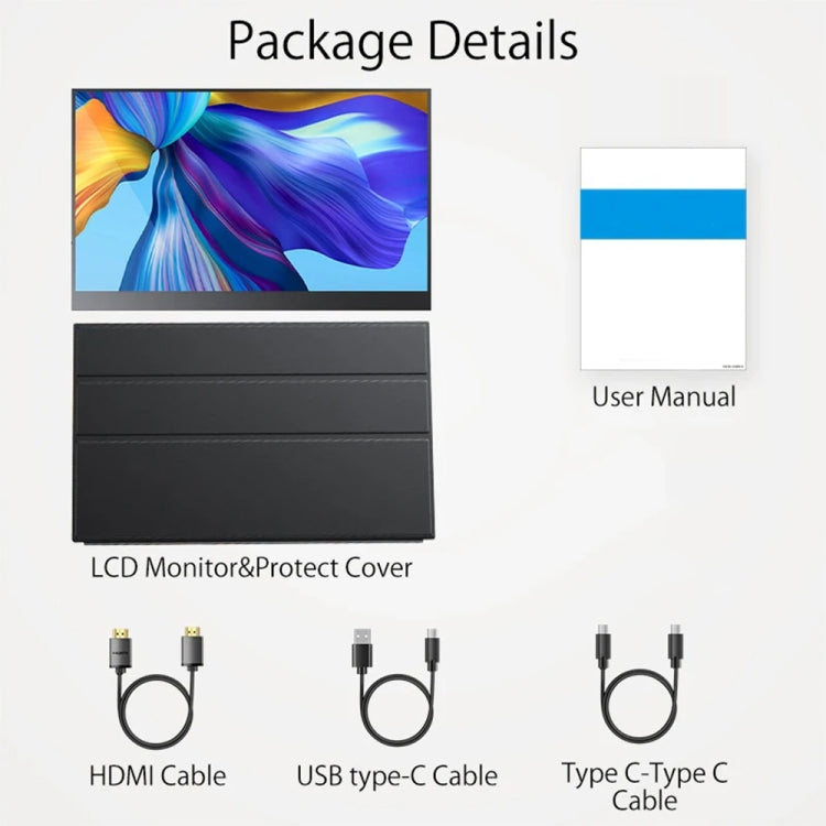 Monitor portátil con pantalla IPS HDR 1080P de 15,6 pulgadas, 15.6 inch 1080P