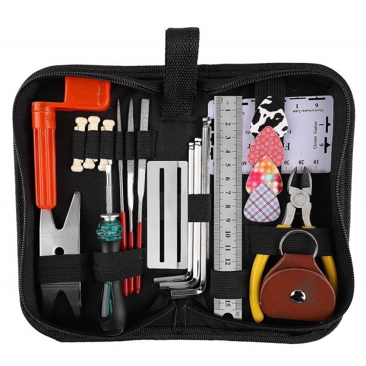 Juego de herramientas de reparación de guitarra, llave de archivo, corte y enrollador de cuerdas, pulido de trastes, Guitar Repair Kit