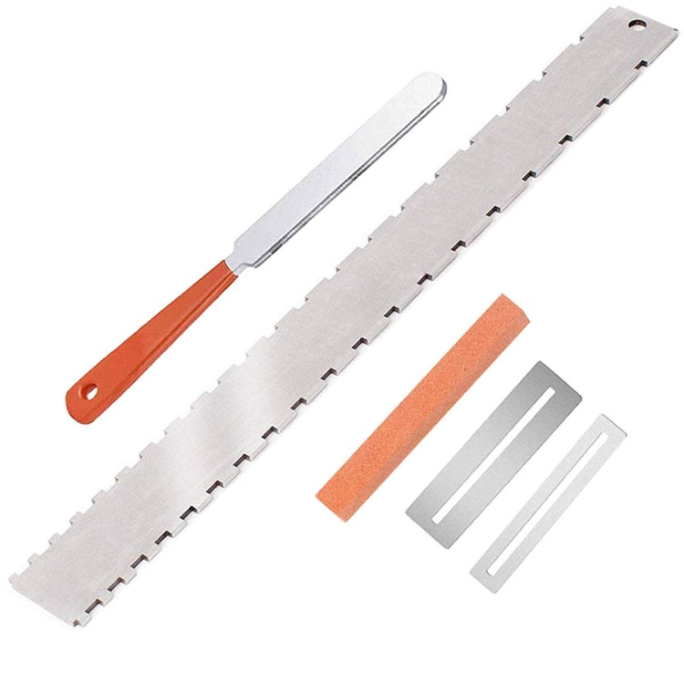 Regla de medición de cuello de guitarra, Lima para afilar guitarra, regla de muesca de cuello, almohadilla de pulido de trastes, Guitar Neck Measuring Ruler