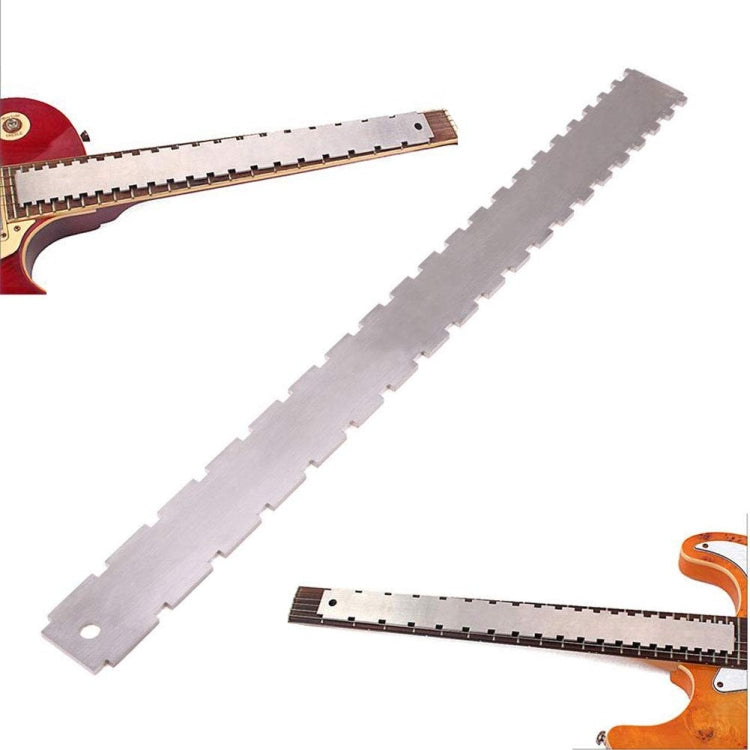 Regla de medición de cuello de guitarra, Lima para afilar guitarra, regla de muesca de cuello, almohadilla de pulido de trastes, Guitar Neck Measuring Ruler