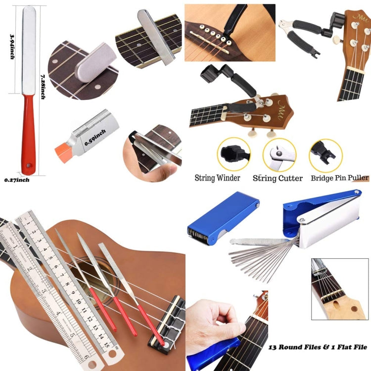 Juego de herramientas para cambiar cuerdas de guitarra 9 en 1, 9 in 1 Guitar String Changing Tool