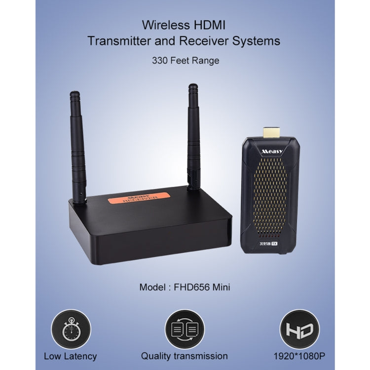 Measy FHD656 Mini 1080P HDMI 1.4 HD Inalámbrico Audio Video Transmisor Receptor Extensor Sistema de transmisión, Distancia de transmisión: 100 m,, US Plug, EU Plug, AU Plug, UK Plug