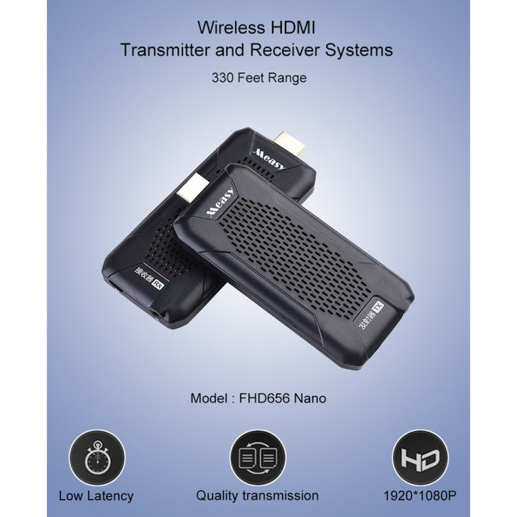 Measy FHD656 Nano 1080P HDMI 1.4 HD Inalámbrico Audio Video Doble Mini Transmisor Receptor Extensor Sistema de transmisión, Distancia de transmisión: 100 m,, US Plug, EU Plug, AU Plug, UK Plug