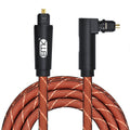 EMK 90 grados giratorio ajustable en ángulo recto 360 grados giratorio Pulg Nylon malla tejida Cable de Audio óptico, 50cm(Orange), 1m(Orange), 1.5m(Orange), 2m(Orange), 3m(Orange), 5m(Orange)