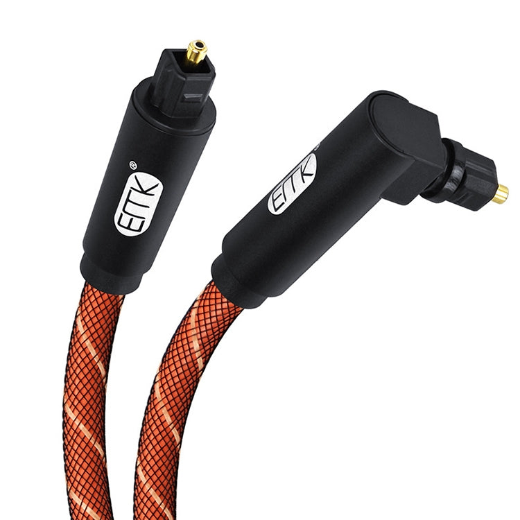 EMK 90 grados giratorio ajustable en ángulo recto 360 grados giratorio Pulg Nylon malla tejida Cable de Audio óptico, 50cm(Orange), 1m(Orange), 1.5m(Orange), 2m(Orange), 3m(Orange), 5m(Orange)