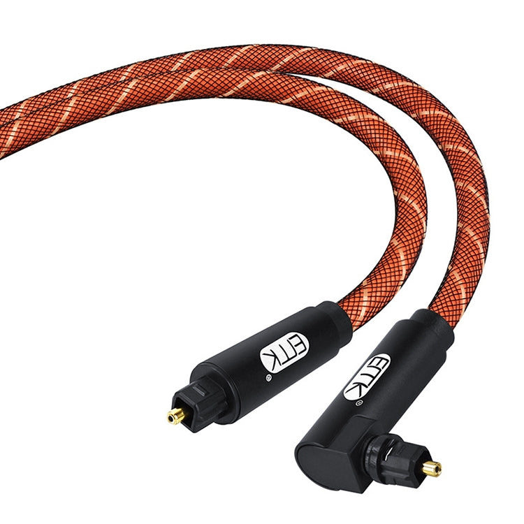 EMK 90 grados giratorio ajustable en ángulo recto 360 grados giratorio Pulg Nylon malla tejida Cable de Audio óptico, 50cm(Orange), 1m(Orange), 1.5m(Orange), 2m(Orange), 3m(Orange), 5m(Orange)