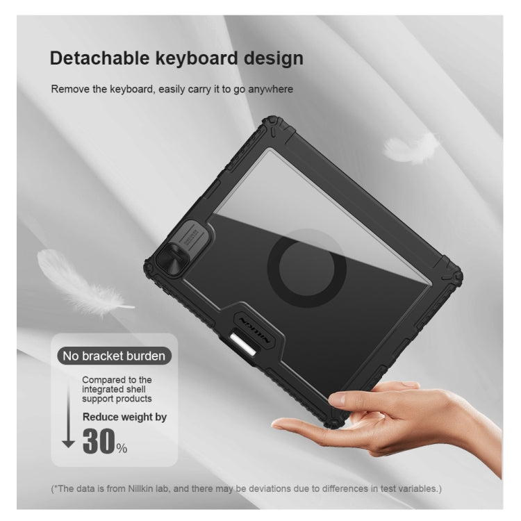 Funda para teclado con enlace de parachoques versión retroiluminada Nillkin, For iPad Pro 13 2024, For iPad Pro 11 2024, For iPad Pro 12.9 2020/2021/2022, For iPad Air 2020/2022 / Pro 11 2022
