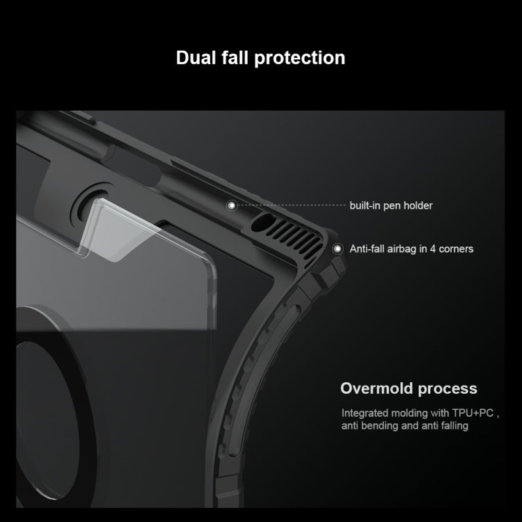 Funda para teclado con enlace de parachoques versión retroiluminada Nillkin, For iPad Pro 13 2024, For iPad Pro 11 2024, For iPad Pro 12.9 2020/2021/2022, For iPad Air 2020/2022 / Pro 11 2022