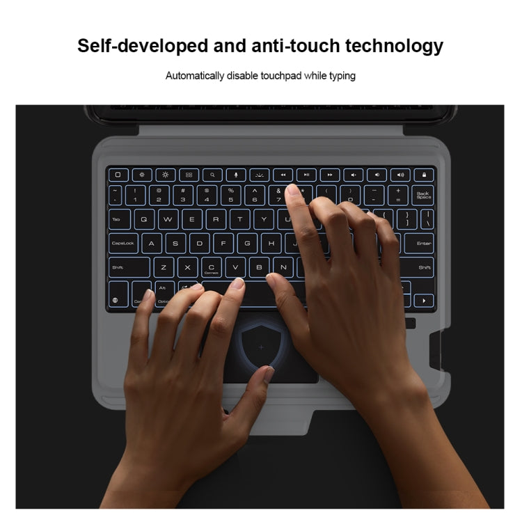 Funda para teclado con enlace de parachoques versión retroiluminada Nillkin, For iPad Pro 13 2024, For iPad Pro 11 2024, For iPad Pro 12.9 2020/2021/2022, For iPad Air 2020/2022 / Pro 11 2022