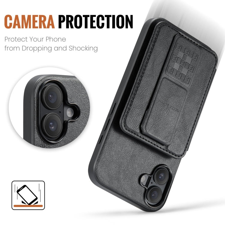 Funda trasera para teléfono con tarjetero de cuero de vaca encerado al óleo de Fierre Shann, For iPhone 16, For iPhone 15 Pro Max, For iPhone 15 Pro, For iPhone 15 Plus, For iPhone 15, For iPhone 14 Plus, For iPhone 14, For iPhone 14 Pro