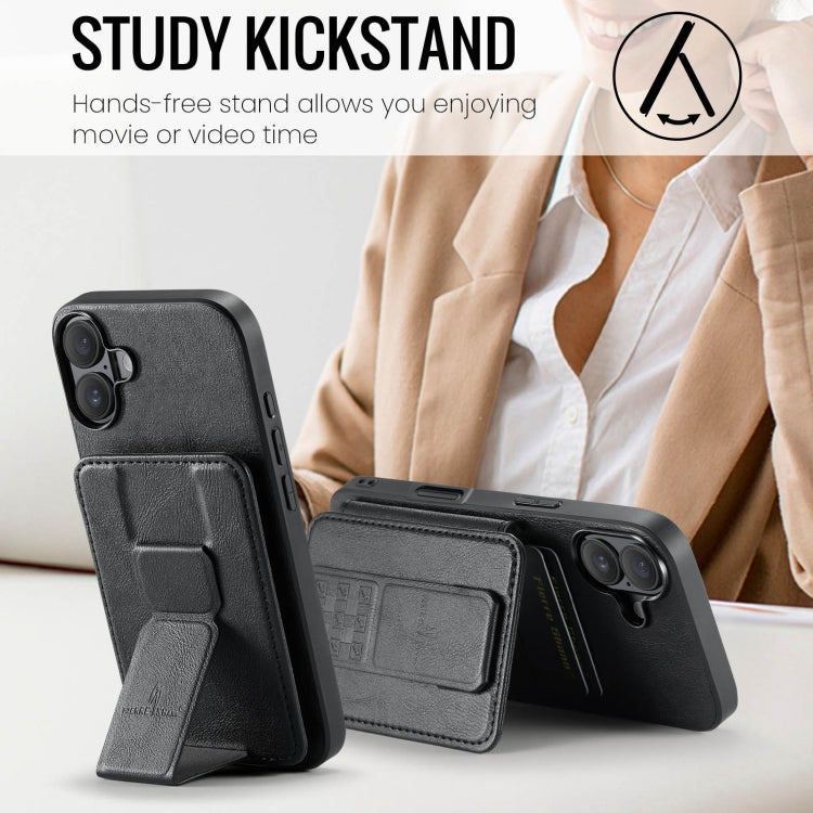 Funda trasera para teléfono con tarjetero de cuero de vaca encerado al óleo de Fierre Shann, For iPhone 16, For iPhone 15 Pro Max, For iPhone 15 Pro, For iPhone 15 Plus, For iPhone 15, For iPhone 14 Plus, For iPhone 14, For iPhone 14 Pro