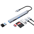 ADS-807 PD100 6 en 1 Tipo-C a PD100W + USB3.0 + USB2.0 + Estación de acoplamiento SD/TF HUB, ADS-807