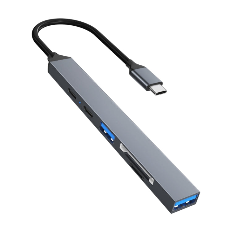 ADS-807 PD100 6 en 1 Tipo-C a PD100W + USB3.0 + USB2.0 + Estación de acoplamiento SD/TF HUB, ADS-807