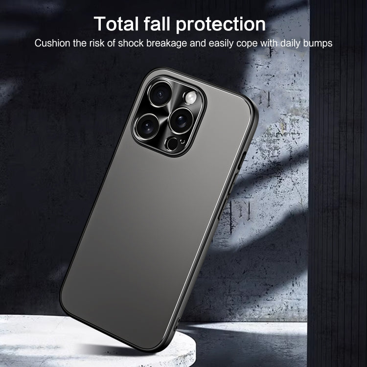 R-JUST RJ-61 Estuche para teléfono de TPU + PC esmerilado con galvanoplastia, For iPhone 12 Pro