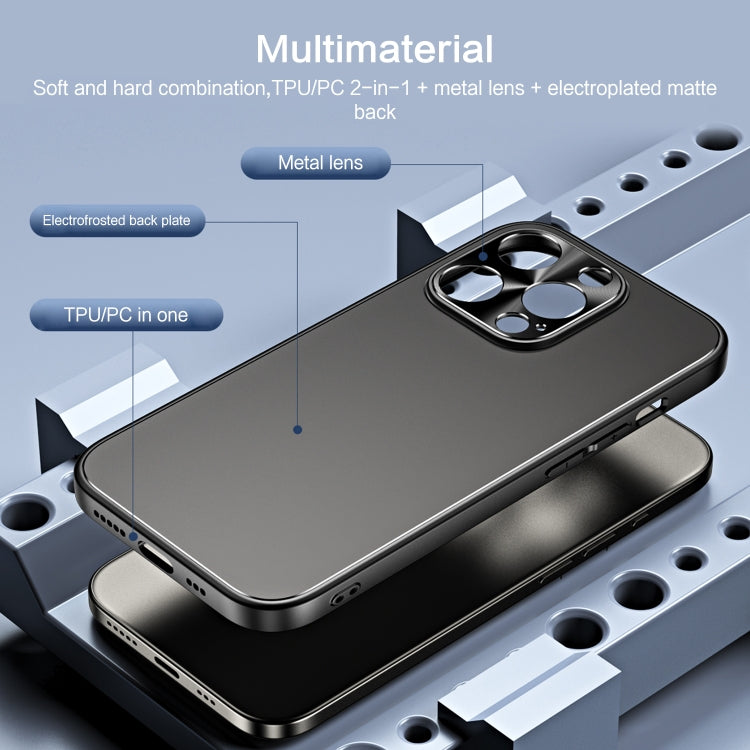 R-JUST RJ-61 Estuche para teléfono de TPU + PC esmerilado con galvanoplastia, For iPhone 12 Pro