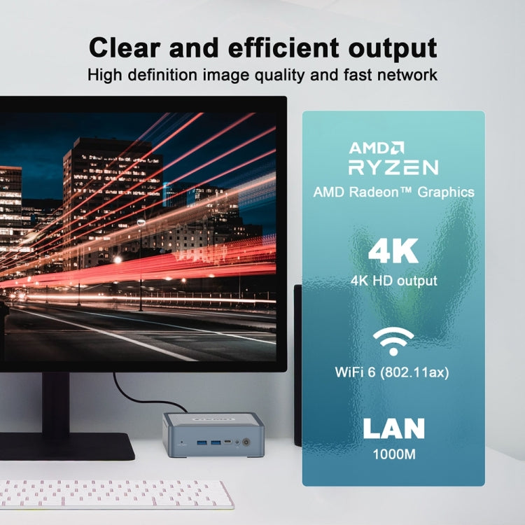 GXMO U58 Windows 11 AMD Ryzen 7-5800U Mini computadora con procesador de 8 núcleos, Without RAM & SSD, 16GB+512GB