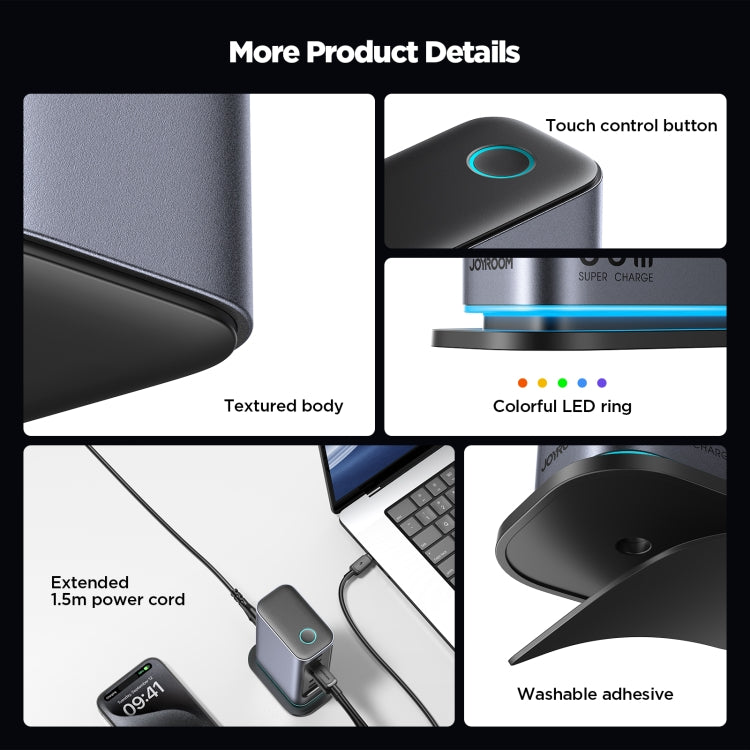 JOYROOM JR-TCM02 Cargador multipuerto 6 en 1 65W GaN 4 USB-C y 2 USB-A, EU Plug, UK Plug