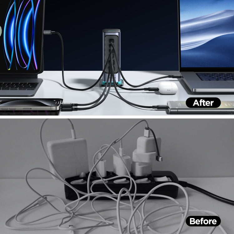 JOYROOM JR-TCM02 Cargador multipuerto 6 en 1 65W GaN 4 USB-C y 2 USB-A, EU Plug, UK Plug