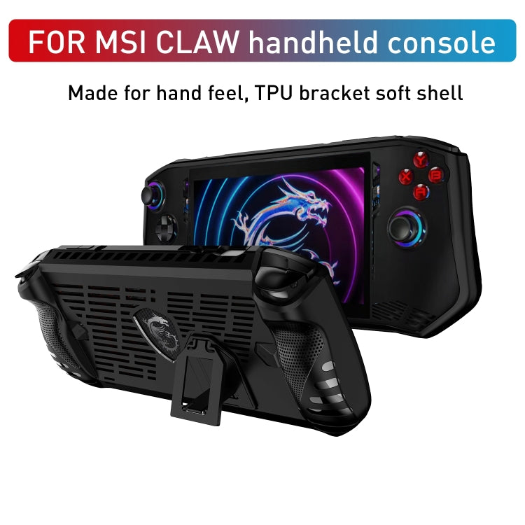 Funda protectora para consola de juegos de TPU con soporte, For MSI Claw