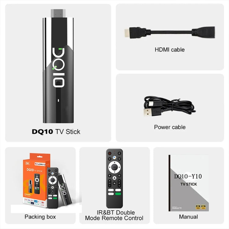 LEMFO DQ10 Allwinner H618 Brazo de cuatro núcleos Cortex A53 8K HD Android TV Stick, 2GB+16GB, 4GB+32GB