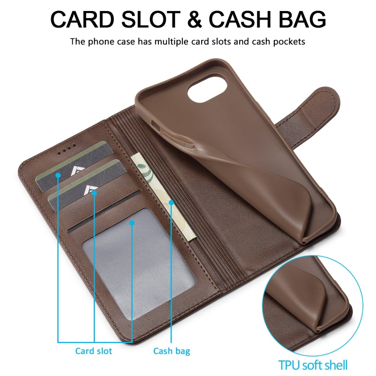 LC.IMEEKE Funda de cuero con tapa horizontal con textura de becerro, For iPhone 16e / 17e, For iPhone 17 Pro Max, For iPhone 17 Pro, For iPhone 17, For iPhone Air, For iPhone 16 Pro Max