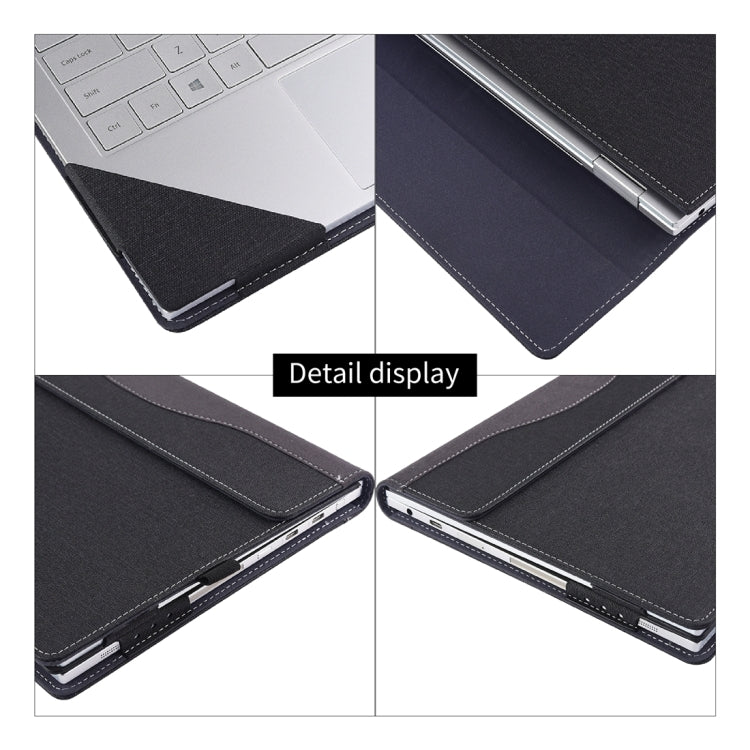 Funda de cuero para portátil con textura de tela y función de soporte, For Microsoft Surface Book 3 / 2 / 1 13.5 inch, For Microsoft Surface Book 3 / 2 15 inch, For Microsoft Surface Book 2 13.5 inch, For Microsoft Surface Book 2 15 inch               ...