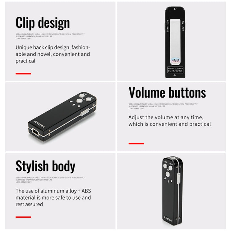 Grabadora de voz JNN J1 Mini Smart HD con cancelación de ruido, 4GB, 8GB, 16GB, 32GB