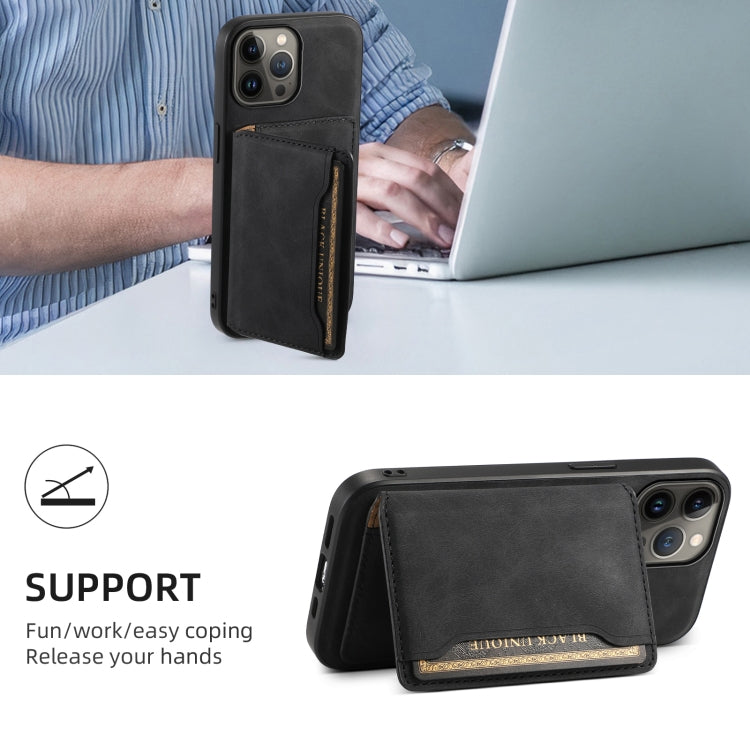 Denior D13 Funda para teléfono con bolsa para tarjetas MagSafe de cuero con textura retro, For iPhone 13 Pro Max, For iPhone 13 Pro, For iPhone 12, For iPhone 12 Pro Max, For iPhone 12 Pro