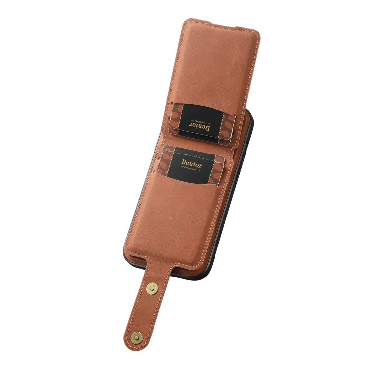 Denior D14 NK Funda de teléfono de cuero con tarjetero magnético MagSafe con patrón retro, For iPhone 13 Pro Max, For iPhone 13 Pro, For iPhone 12/12 Pro, For iPhone 12 Pro Max