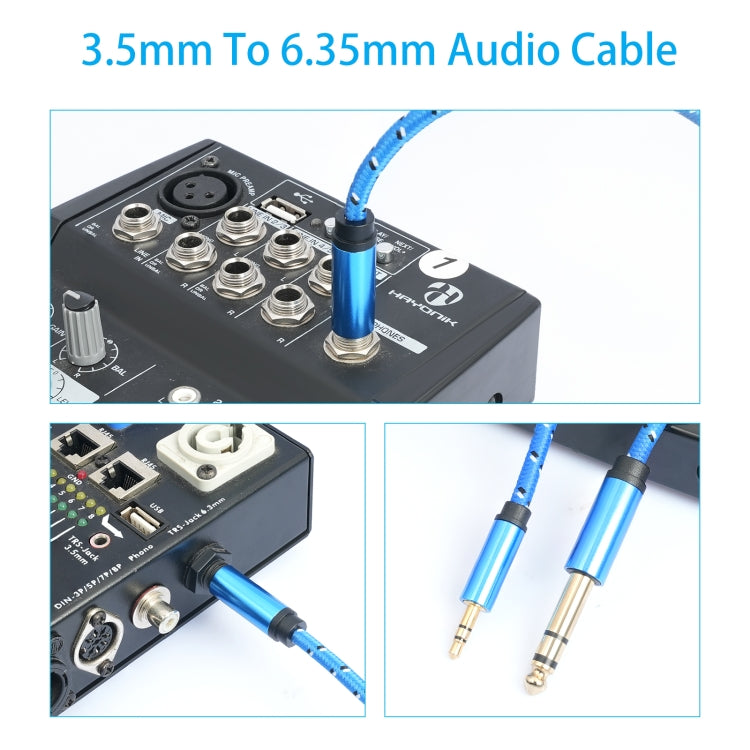 3662-3662BK Cable de audio para amplificador estéreo macho de 3,5 mm a macho de 6,35 mm, 1m, 2m, 3m