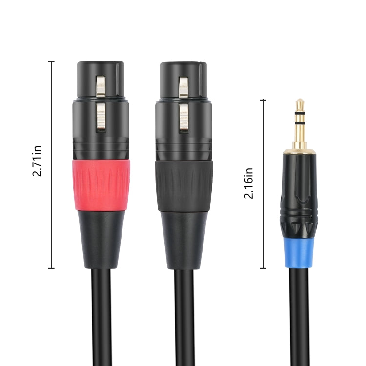 TC195BUXK107RE Cable de audio macho de 3,5 mm a doble XLR hembra de 3 pines, 1m, 2m, 3m