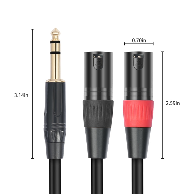 TC145YXK108RE-10 Cable de audio de 6,35 mm 1/4 TRS macho a doble XLR macho, 1m, 2m, 3m
