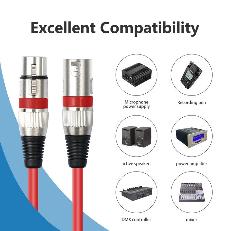 10 piezas / juego de cable de audio XLR macho a hembra de 3 pines, longitud: 1 m