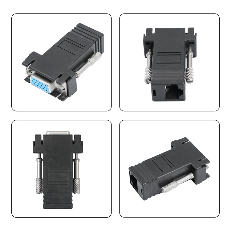 Adaptador DB15 VGA hembra a RJ45 8P hembra, VGA to RJ45 8P