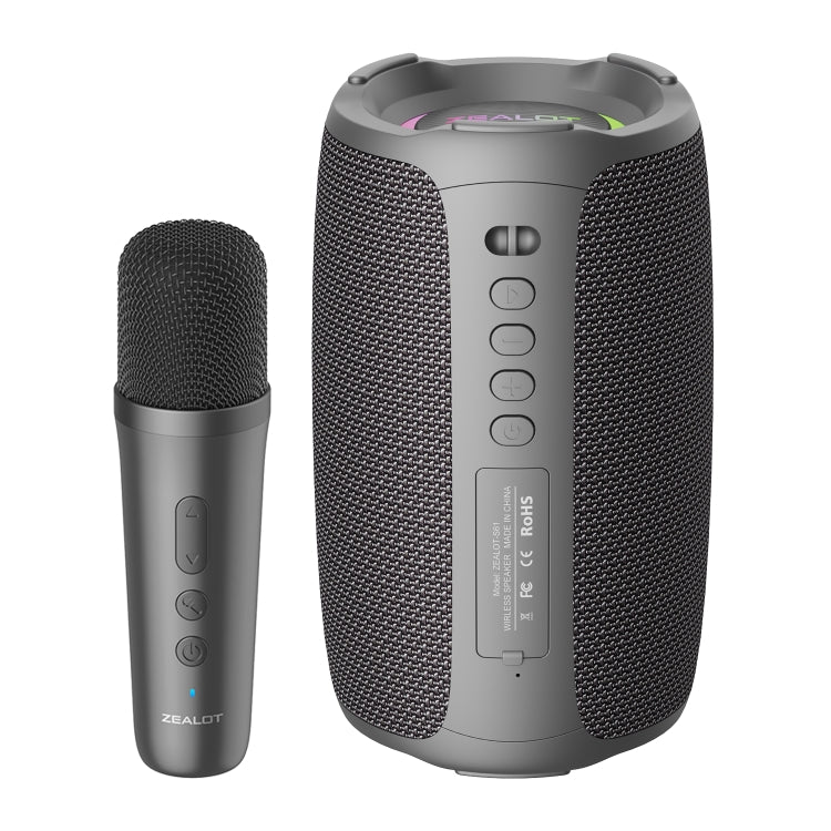 Zealot S61M Altavoz inalámbrico Karaoke con luz rítmica RGB, Single Mic, Dual Mic