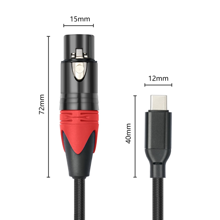 Cable de audio TY03RE tipo C macho a XLR hembra para micrófono dinámico, 1m, 2m, 3m
