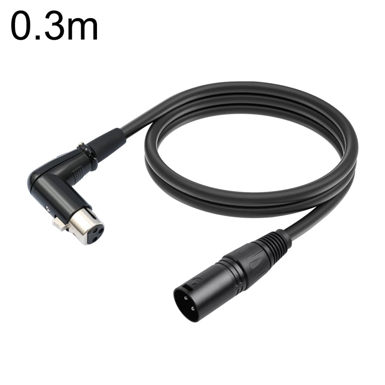 XK041L XLR Cable de audio recto macho a codo hembra de 3 pines, 0.3m, 1m, 2m, 3m, 5m, 10m