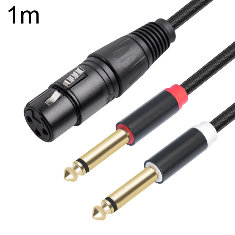 2020Y63 XLR hembra a doble 6,35 mm 1/4 TRS macho Cable de audio tipo Y, 1m, 2m, 3m
