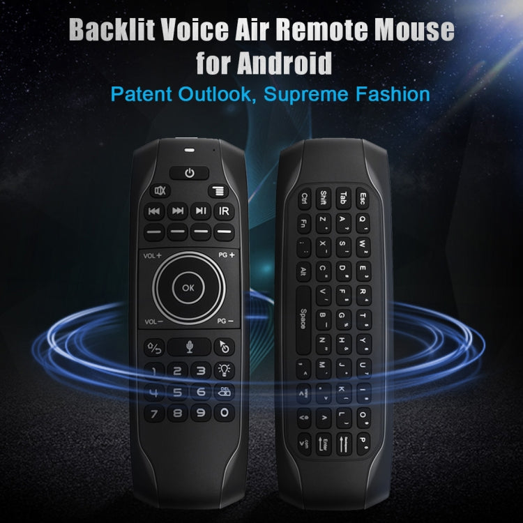 G7V Pro 2.4GHz Fly Air Mouse Teclado inalámbrico con retroiluminación LED Control remoto con giroscopio para Android TV Box / PC, compatible con voz inteligente