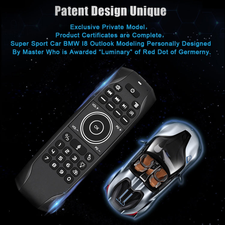 G7V Pro 2.4GHz Fly Air Mouse Teclado inalámbrico con retroiluminación LED Control remoto con giroscopio para Android TV Box / PC, compatible con voz inteligente